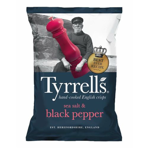 Чипсы картофельные Tyrrells с морской солью и черным перцем 150 г