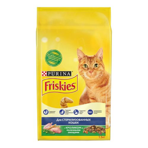 Сухой корм Friskies с кроликом и овощами для стерилизованных кошек 1,5 кг