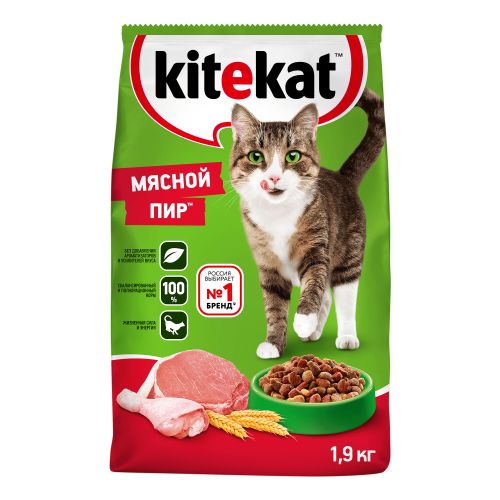Сухой корм Kitekat Мясной пир для кошек 1,9 кг