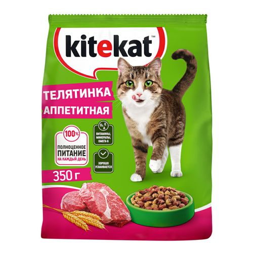 Сухой корм Kitekat Телятинка аппетитная для взрослых кошек 350 г