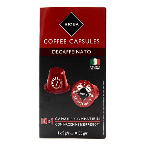 Кофейный напиток Rioba Espresso Decaffeinato капсулы 5 г х 11 шт