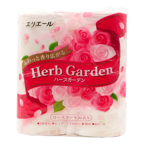 Туалетная бумага Elleair Herb Garden Роза 3 слоя 4 рулона