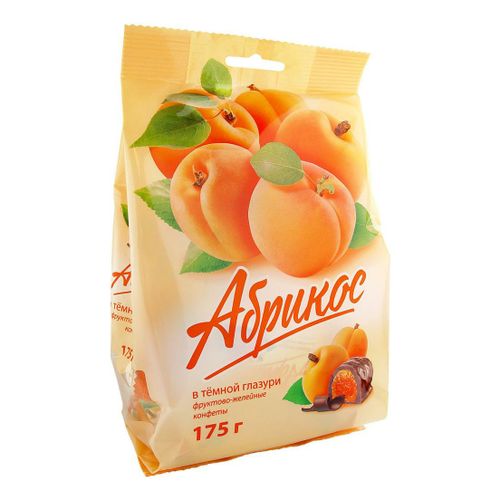 Конфеты фруктово-желейные Абрикос в темной глазури 175 г