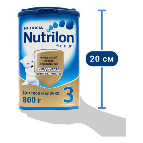 Детская смесь Nutrilon 3 Premium молочная сухая для здоровых детей с 12 месяцев БЗМЖ 800 г