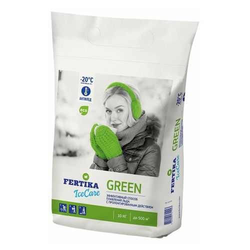 Реагент противогололедный Fertika Icecare green 10 кг