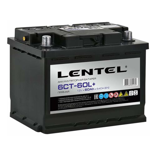 Аккумулятор Lentel 6СТ-60L+ прямая