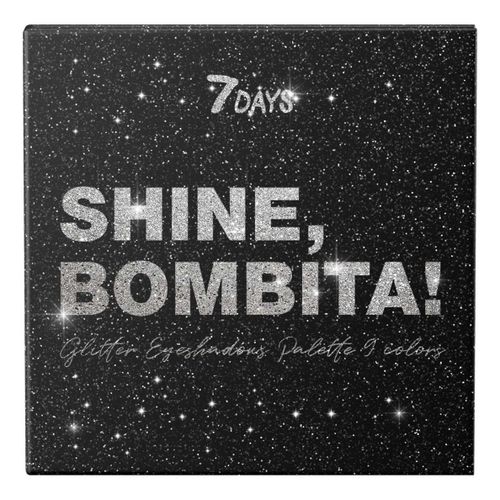 Тени для век 7 Days Shine Bombita! с глиттером 9 цветов 20 г