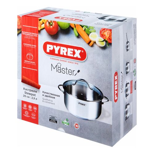 Кастрюля Pyrex Master с крышкой 20 см 2,9 л