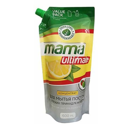 Гель для мытья посуды-концентрат и детских принадлежностей Mama Ultimate Лимон 600 мл