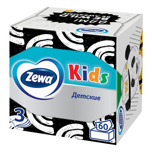 Салфетки бумажные детские Zewa Kids 3 слоя 60 шт