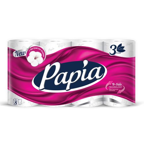 Туалетная бумага Papia Мягкая как хлопок 8 шт