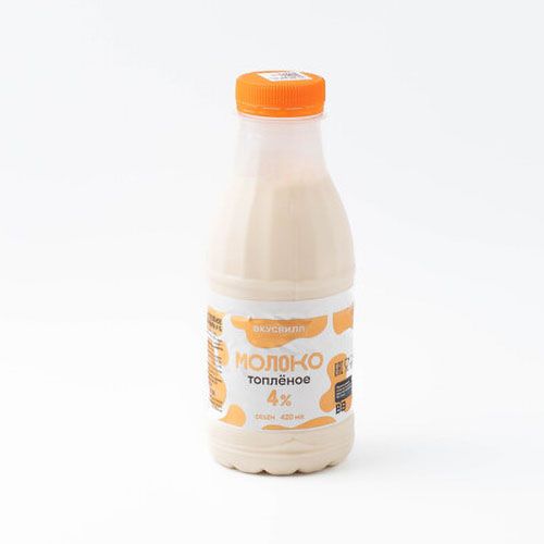 Молоко 4% топленое 430 мл ВкусВилл БЗМЖ