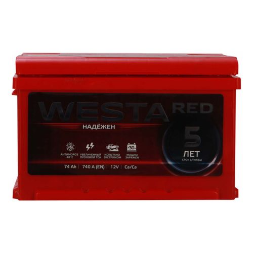 Батарея аккумуляторная Westa Red 6ст-74 обратная полярность