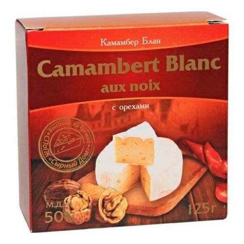 Сыр мягкий Сырный дом Camembert Blanc с орехами 50% 125 г
