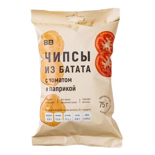 Чипсы овощные ВкусВилл батат с томатом и паприкой 75 г купить для ...