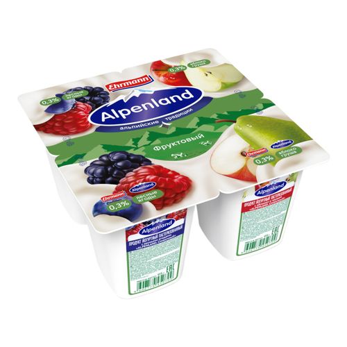Йогуртный продукт Alpenland лесная ягода яблоко-груша 0,3% БЗМЖ 95 г