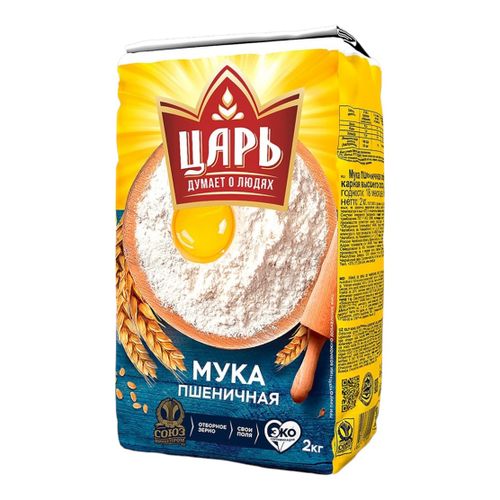 Мука Царь пшеничная хлебопекарная высший сорт 2 кг х 2 шт - купить с ...