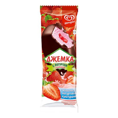 Мороженое йогуртное Инмарко Джемка клубника в глазури СЗМЖ 57 г