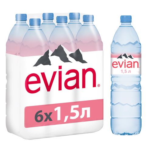 Вода питьевая минеральная Evian негазированная столовая 1,5 л
