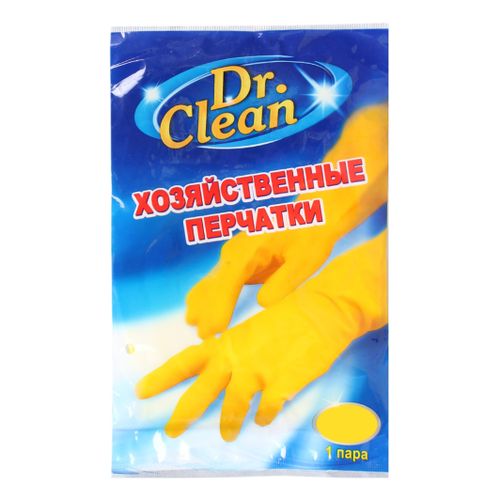 Перчатки Dr. Clean хозяйственные резиновые XL желтые