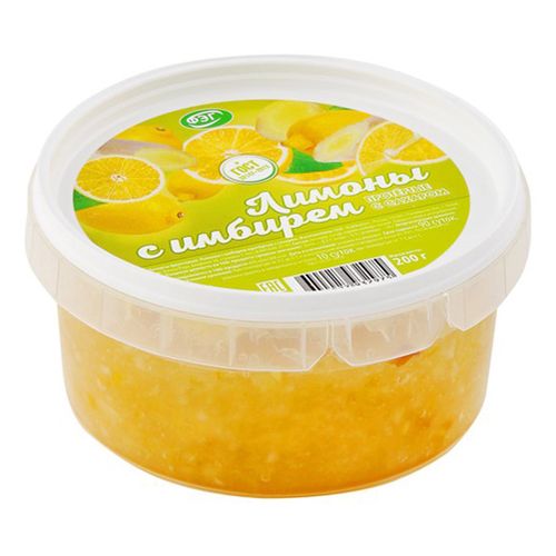 Лимоны протертые ФЭГ с имбирем с сахаром 200 г