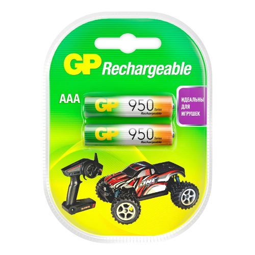 Батарейка аккумуляторная GP Rechargeable типоразмер ААA 950 мАч 2 шт