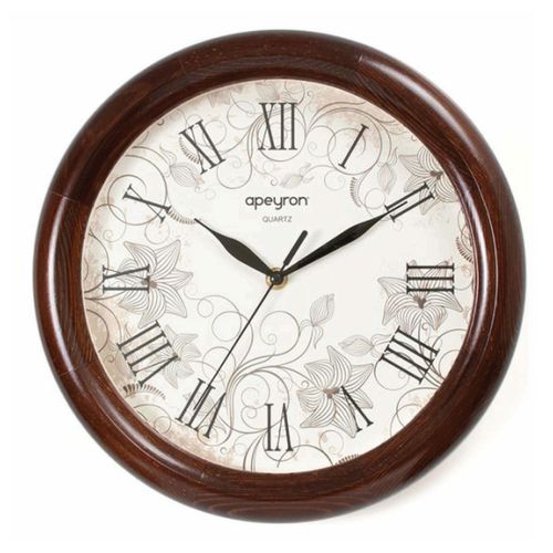 Часы настенные Apeyron 30 см коричневые