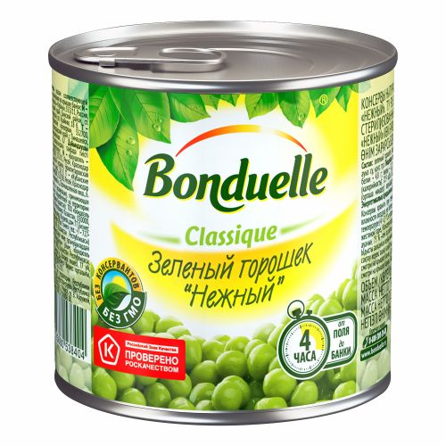 Горошек Bonduelle зеленый нежный стерилизованный 200 г