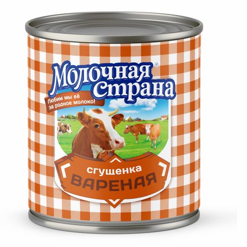 Молокосодержащий продукт Молочная страна Сгущенка вареная с сахаром 8,5% СЗМЖ 380 г