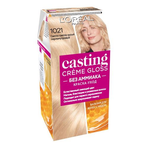 Краска для волос L'Oreal Paris стойкая Casting Creme Gloss 1021 светло-русый перламутровый 180 мл