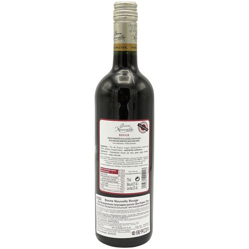 Вино безалкогольное Bonne Nouvelle Rouge красное полусладкое 750 мл
