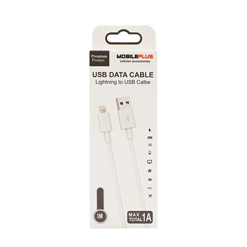 USB дата-кабель MobilePlus Lightning 1А белый 1 м