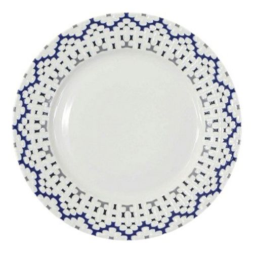 Тарелка десертная Apollo Glaze Blue фарфоровая белая 19,2 см