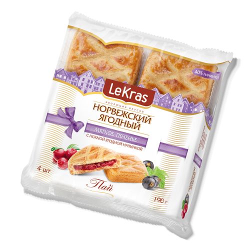 Печенье LeKras Норвежский ягодный пай 190 г