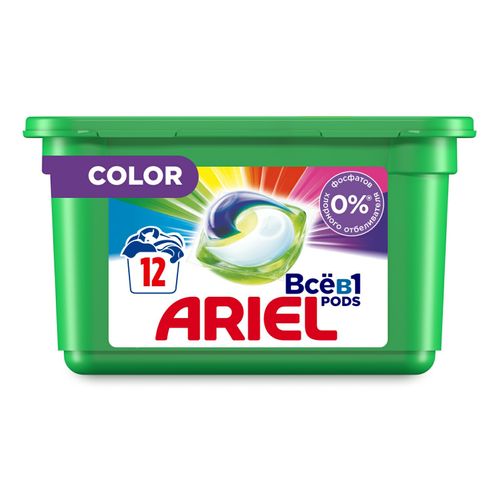 Капсулы Ariel Pods Все в 1 Color для стирки цветного белья 12 шт