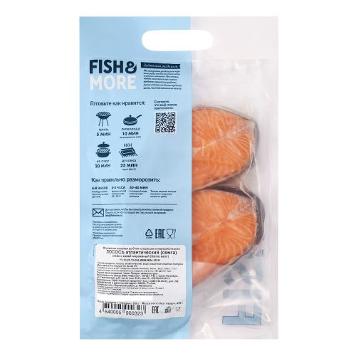 Лосось Fish & More замороженный с кожей стейк 500 г