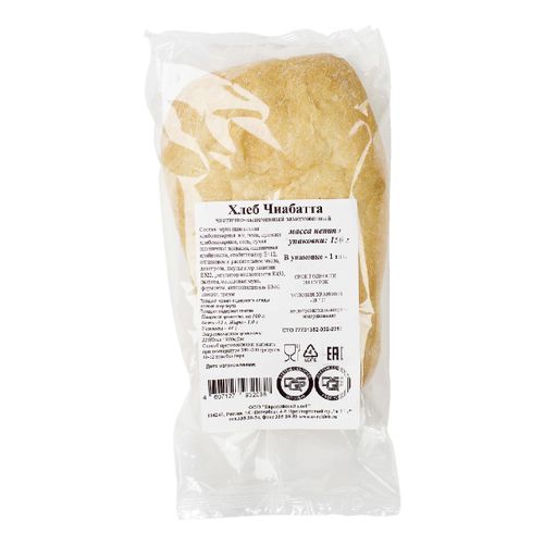 Хлеб Еврохлеб Чиабатта пшеничный замороженный 150 г