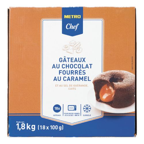 Пирожные Metro Chef Фондан шоколадные с соленой карамелью 110 г х 18 шт