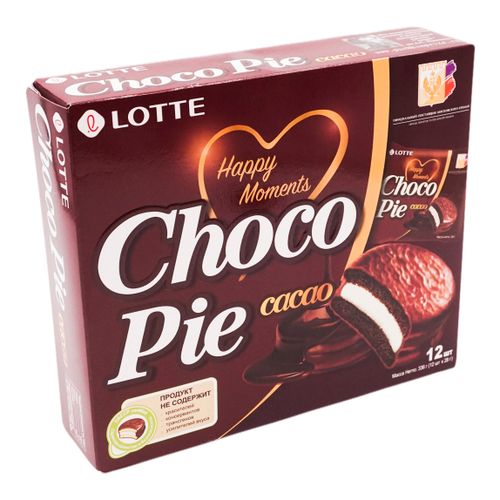 Печенье Lotte Choco Pie пшеничное глазированное с какао 336 г
