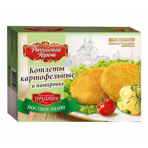 Котлеты картофельные Российская Корона в панировке замороженные 300 г