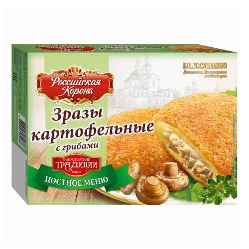 Зразы картофельные Российская Корона замороженные с грибами 330 г
