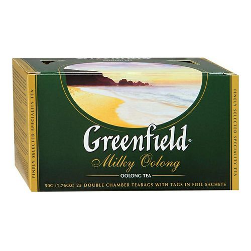 Чай зеленый Greenfield Milky Oolong с ароматом молока и лепестками мальвы в пакетиках 2 г х 25 шт