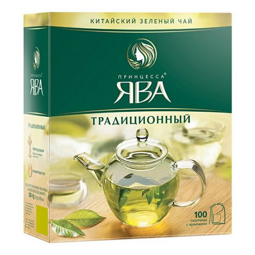 Чай зеленый Принцесса Ява традиционный в пакетиках 2 г х 100 шт