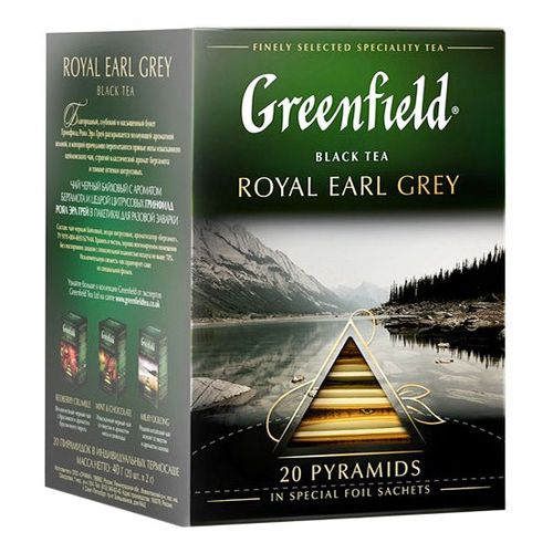 Чай черный Greenfield Royal Earl Grey в пирамидках 2 г x 20 шт