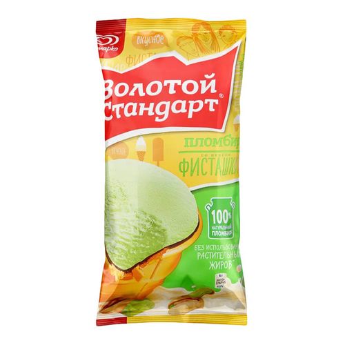 Мороженое пломбир Золотой Стандарт фисташковое БЗМЖ 86 г