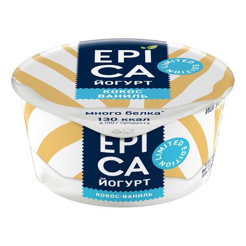 Йогурт Epica с кокосом и ванилью 6,3% БЗМЖ 130 г