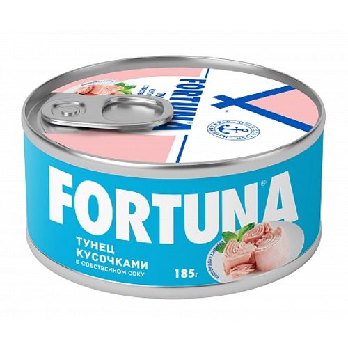 Тунeц Fortuna кусочки в собственном соку 185 г