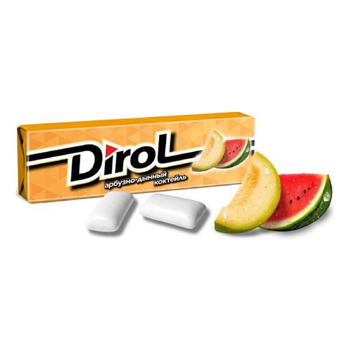 Жевательная резинка Dirol арбузно-дынный коктейль без сахара 13,6 г