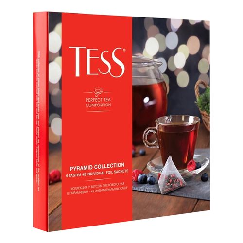 Набор чая Tess Коллекция 9 вкусов листового чая в пирамидках 1,8 г х 45 шт