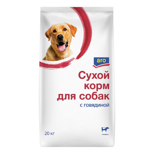 Сухой корм Aro с говядиной для собак 20 кг - купить с самовывозом в ...